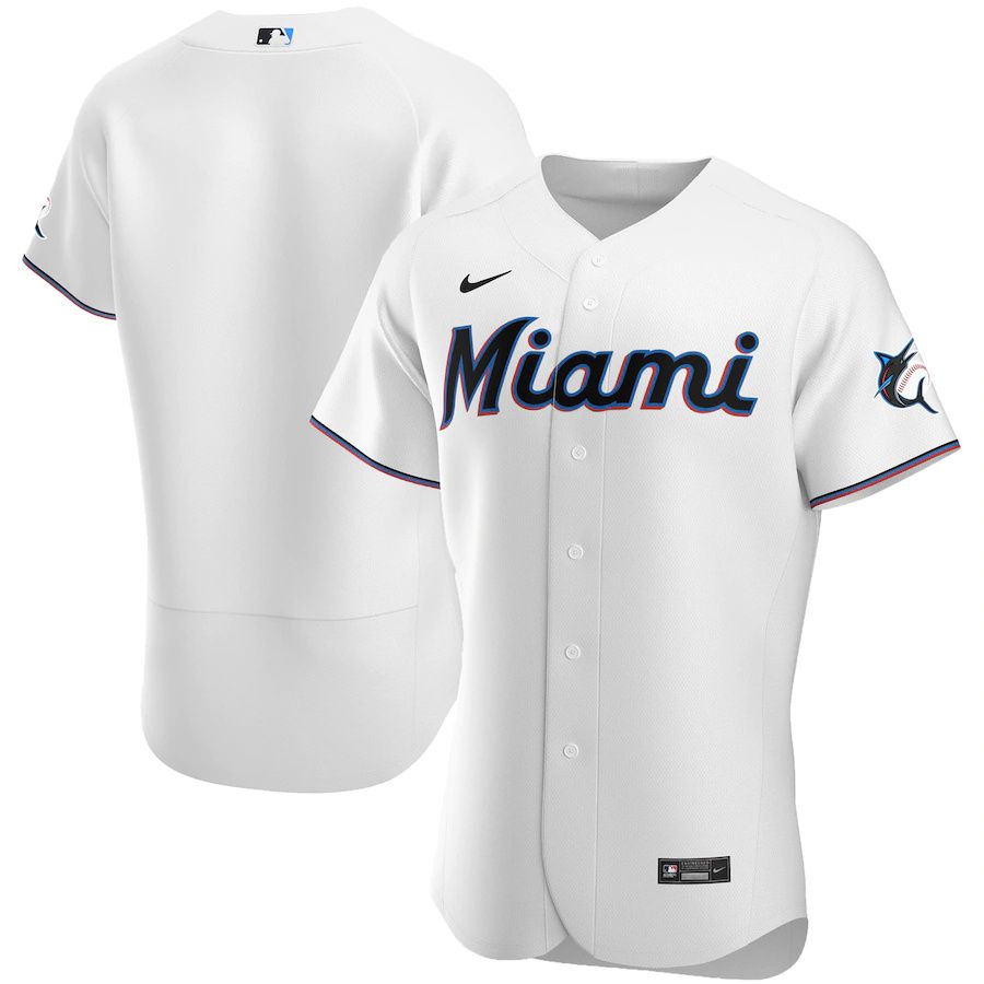 Mens Miami Marlins Nike White Home Authentic Team MLB Jerseys->miami marlins->MLB Jersey